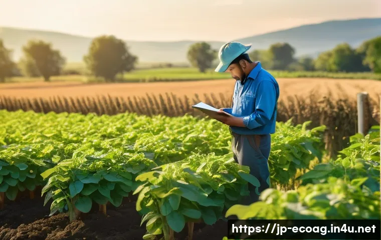 친환경농업기술자 자격증의 실용성 - **A dedicated male or female Environmentally Friendly Agricultural Technician**, dressed in comforta...